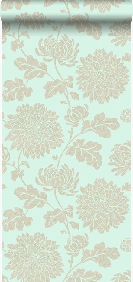 Origin Wallcoverings behang bloemen celadon groen - 53 cm x 10.05 m - 326148