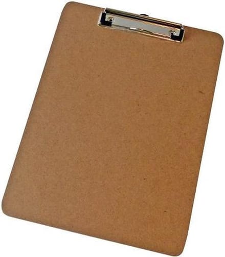 LPC  Klembord - clipboard - hout/mdf/hardboard - A4 -120 mm klem - 10 stuks!