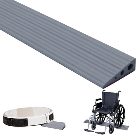 Drempelhulp PVC - Rolstoelhelling - Drempels Overbruggen - Antislip Oppervlak - 100x6.5x2.5 cm - Grijs