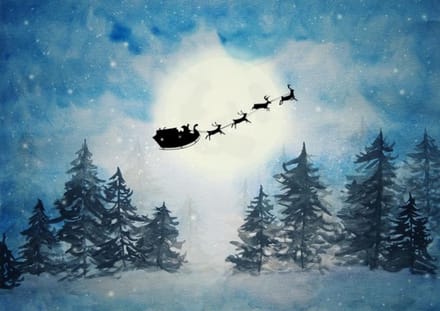 *SALE - Santa's Sleigh- Mint by Michelle decoupage papier A1