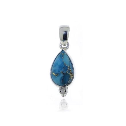 SilverGems Zilveren hanger met Koper Turkoois edelsteen