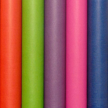 Benza cadeaupapier - Gekleurde kraft inpakpapier - 200 x 70 cm - 3 rollen