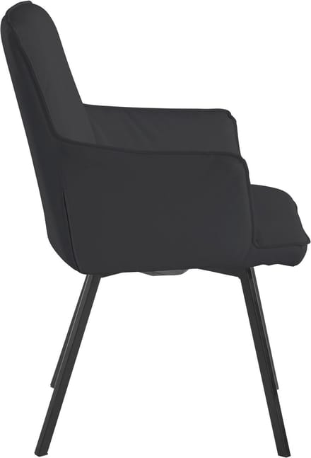 Sally-Fauteuil in zwart PU, 2 Pak