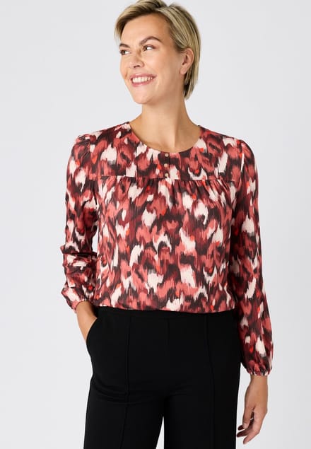 Damart - T-shirt print warm tricot - Dames - Rood - M