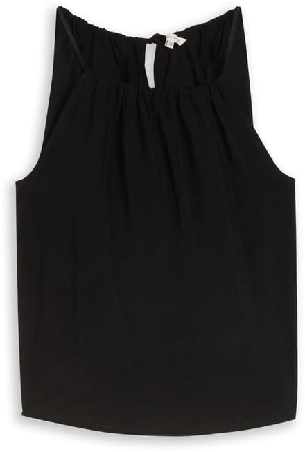 Tom Tailor - Blouse met plooien - Maat 44 - deep black