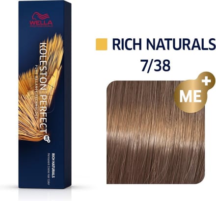 Wella Professionals - Coloration d'oxydation avec ammoniaque Koleston Perfect Me + - 7/38 : Blond Doré Perlé - 60ml