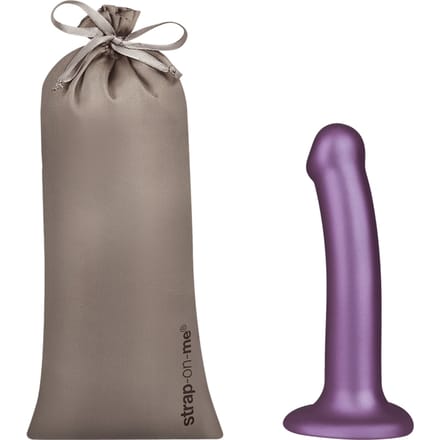 'Soft Silicone Dildo Metallic - Size M', 18 cm