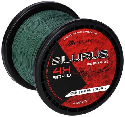 Mikado Silurus 4x Gevlochten Vislijn 600 M Rood 0.350 mm