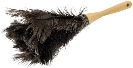 Plumeau Struisvogelveren - Lengte 38cm - Handvat in Hout