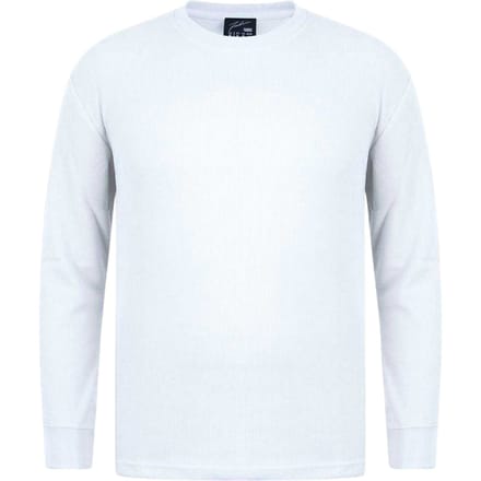Fabric Heren Wafel T-shirt met lange mouwen (Wit)