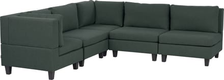 UNSTAD - 5-zitsbank modulair - Donkergroen - Rechtszijdig - Polyester
