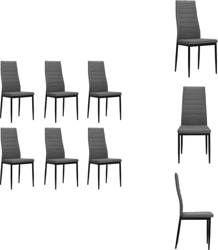 vidaXL - Eetkamerstoelen - 6 - st - stof - lichtgrijs