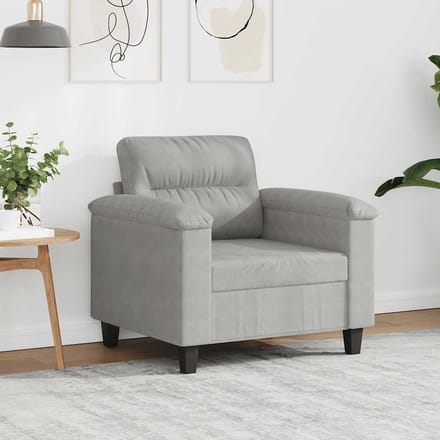 vidaXL - Fauteuil - 60 - cm - microvezelstof - lichtgrijs