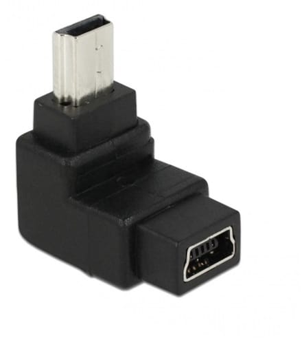 USB Mini B naar USB Mini B haakse adapter / zwart