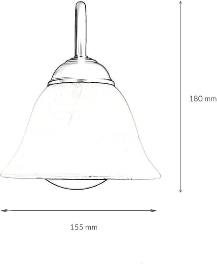 Licht-Erlebnisse - Athen - Wandlamp - E14 - van - Metaal glas - in - messing wit