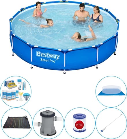 Zwembad Set - 7-delig - Steel Pro Rond 366x76 cm