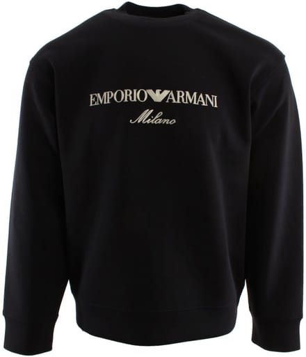 Crew Neck Sweatshirt Milano Logo - Blue Sweaters