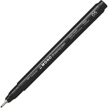 Tombow Mono Fineliner - 05 - 0.44 mm - Stevige punt - Zwart