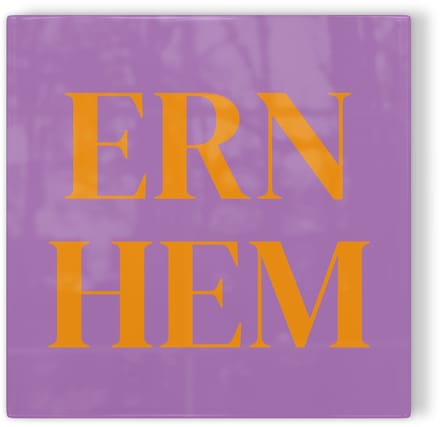 Tegeltje Arnhem Ernhem - paars oranje - tegeltje stad - tegeltje met tekst