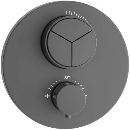Herzbach DEEP GREY concealed thermostat PUSH round 23.803055.1.06