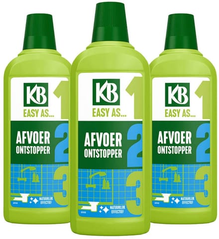 KB Easy - Afvoer Ontstopper Concentraat - 3 x 750 ml - Voordeelverpakking