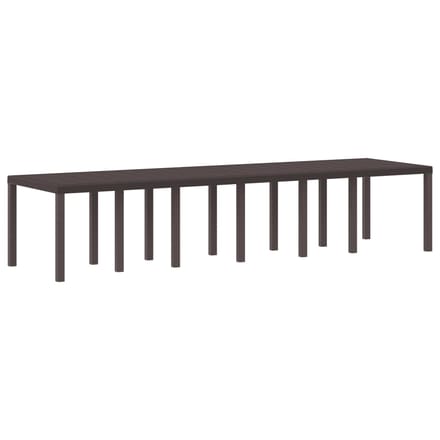 vidaXL Tuinstafel Bruin 350 x 100 x 74 cm poly rattan