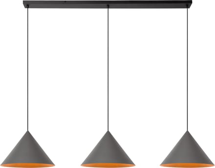 Lucide SPITZE - Hanglamp - 3xE27 - Grijs - Vibes