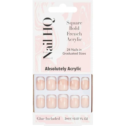 Nail HQ Square Bold French Acrylic Nails 24 st
