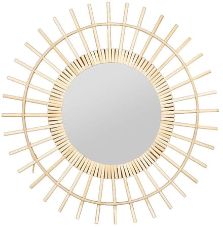 Ostaria Wandspiegel Sun - zon - rotan - D55 cm - bohemian/boho spiegel