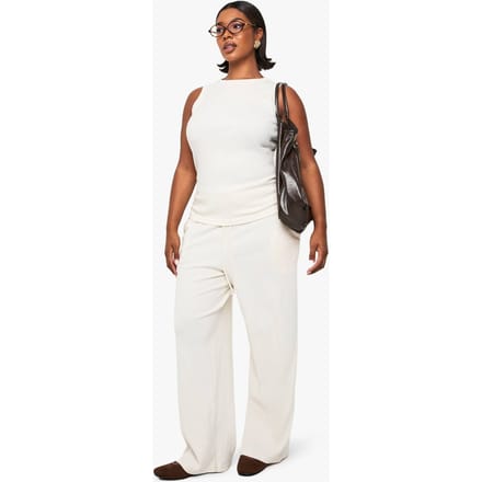 boohoo Dames PLUS ENKELKANAALS TAILLEBAND ZACHTE RIB | Ecru | Maat: 18