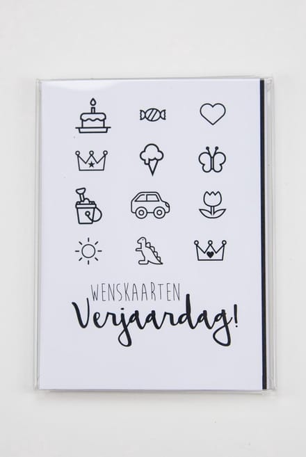Set van 12 verjaardagskaarten