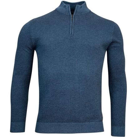 Baileys Trui Half Zip Allover Plated 2-Tone Jacquard Raf Blue / male