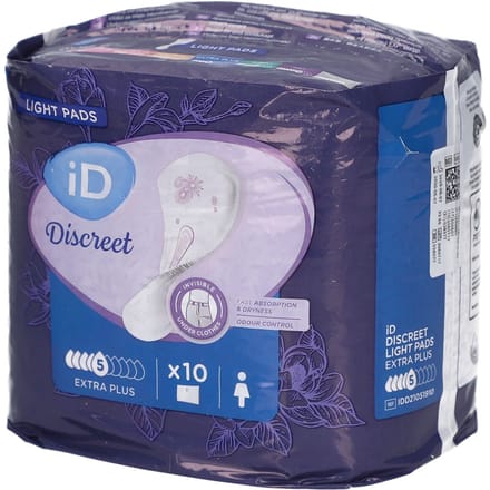 iD Discreet Light Pads Extra Plus 10 Incontinentie onderlegger