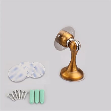 Zelfklevende deurstopper, bumper buffer, roestvrij staal, deurstopper, wandmontage, deurbevestigingsmateriaal (bruin)