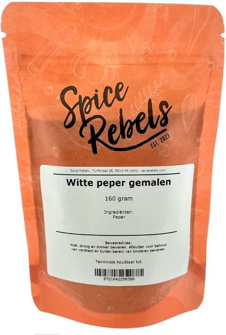 Spice Rebels - Witte peper gemalen - zak 160 gram