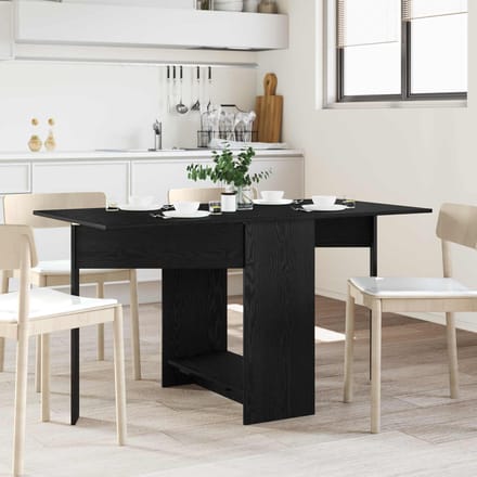 vidaXL - Eettafel - 138 - x - 70 - x - 73,5 - cm - Bewerkt - hout - Zwart - eiken