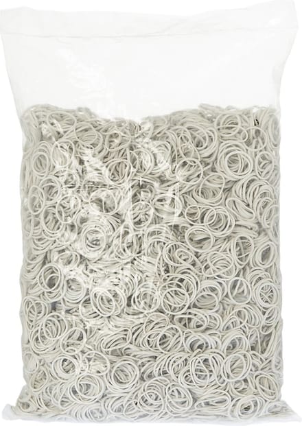Rubbermagazijn - Elastiekjes - Rubber - Wit - 20x1,5mm - Circa 6600 stuks - Kleine elastiekjes