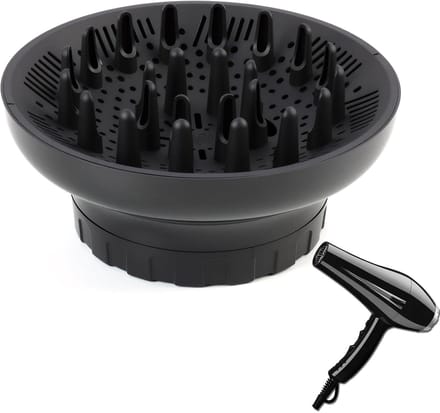 SnelShoppen - Universele diffuser voor haardroger - Diffuser voor krullend/golvend haar, verstelbaar, geschikt voor haardrogers met mondstuk D=3.5-6.5