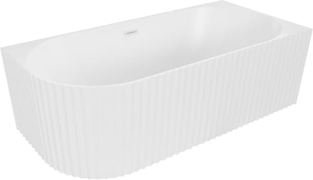 Mexen Gia vrijstaand hoekbad geribbeld rechts 170 x 80 , wit mat, witte overloop - 52701708001P-20