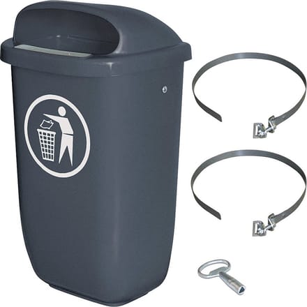 Afvalcontainer Buiten met 50 Liter Inhoud en Klemband