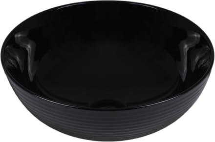 Keramische waskom rond zwart 38,5x38,5x14 cm opbouw Cleo