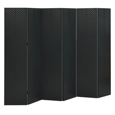 vidaXL - Kamerschermen - 2 - st - met - 6 - panelen - 240x180 - cm - staal - zwart