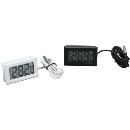2 Stuks Elektronische Digitale Thermometer Thermostaat Temperatuurmeter 2s Refresh met Sonde(Zwart wit ) black