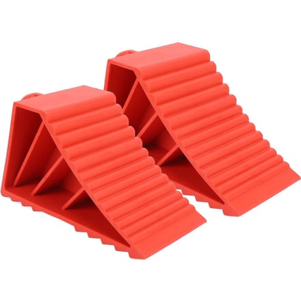 2 STUKS Zware Wielkeggen Antislip Massief Rubber Wielkeggen Rood Wielstopper voor Auto red
