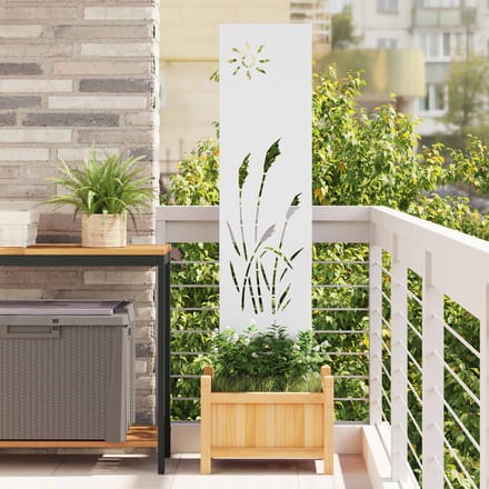 vidaXL - Tuin - Privacy - Scherm - Fretwerk - Wit - 32 - x - 140 - cm - Koudgewalst - staal