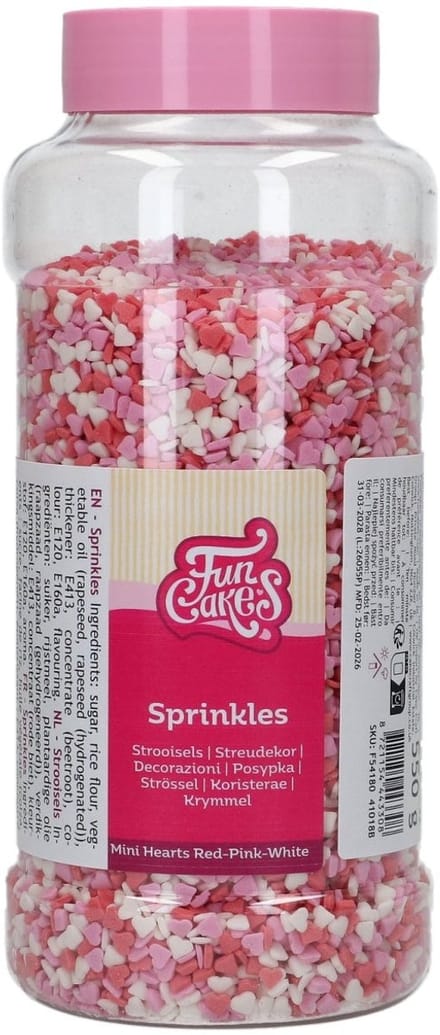 FunCakes Mini Hartjes Rood Roze Wit 550g