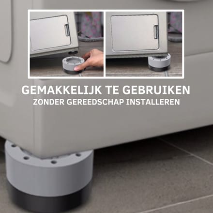 4 Vibratiedempers - Geluiddemping voor wasmachines - Eenvoudig te installeren