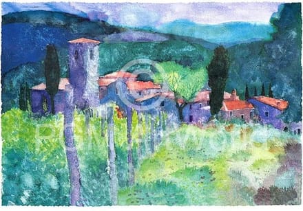 Kunstdruk Ralf Westphal - Castello di Spaltenna, Chianti 70x50cm