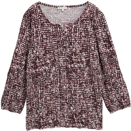 Tom Tailor - Crinkle blouse met patroon - Maat M - dark red abstract dot design