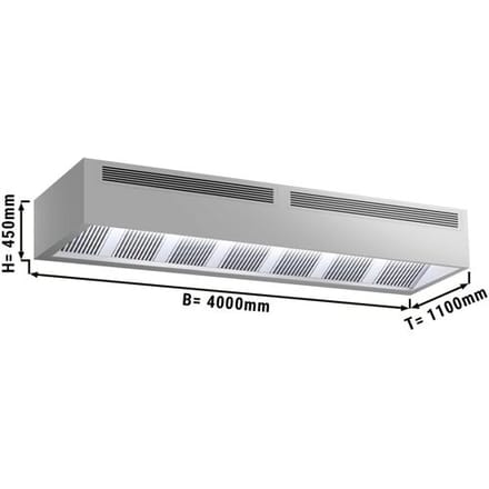 GGM Gastro Induktions-Kastenhaube - 4000mm - ohne Motor - mit Filter